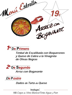 Menú con bogavante (marzo)