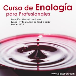 Curso de enología para profesionales en AZAFRÁN (lunes, 11 y 25 de abril)