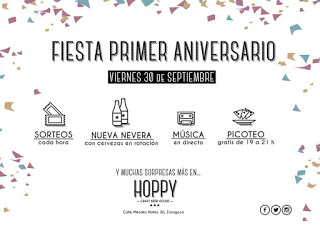 Fiesta primer aniversario de la cervecería Hoppy (viernes, 30)