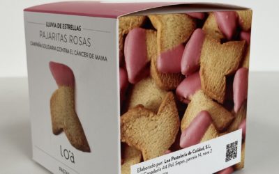 Supermercados Altoaragón y Pastelería Loa lanzan las ‘pajaritas rosas’ contra el cáncer