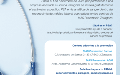 MAS Prevención y Horeca Zaragoza se unen para sensibilizar y promover la detección temprana del cáncer de próstata